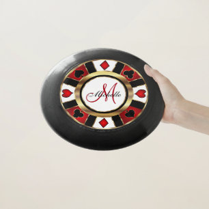 Red and Gold Poker Chip Design - Monogram Wham-O Frisbee