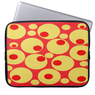 Red and Gold Polka Dots  Laptop Sleeve