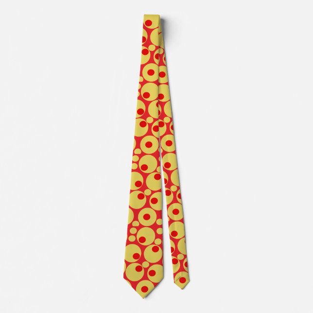 Red and Gold Polka Dots Tie (Front)