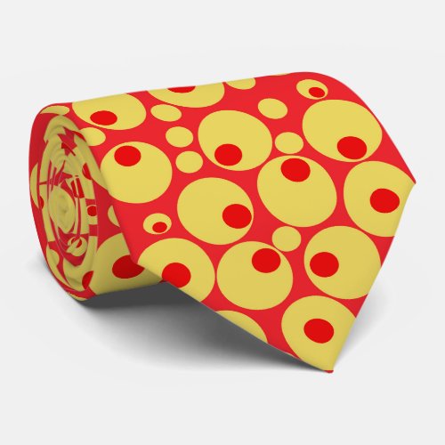 Red and Gold Polka Dots Tie
