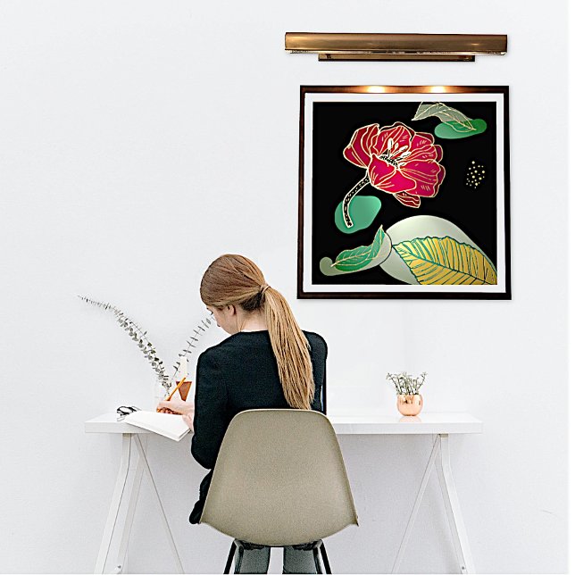 Red and Gold Poppy Abstract Foil Prints (Creator Uploaded)