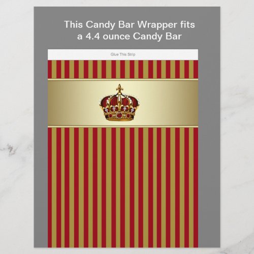 Red and Gold Prince Baby Shower Candy Bar Wrapper