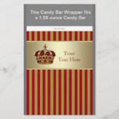 Red and Gold Prince Baby Shower Candy Bar Wrapper (Front)