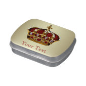 Red and Gold Prince Baby Shower Candy Candy Tin (Side)