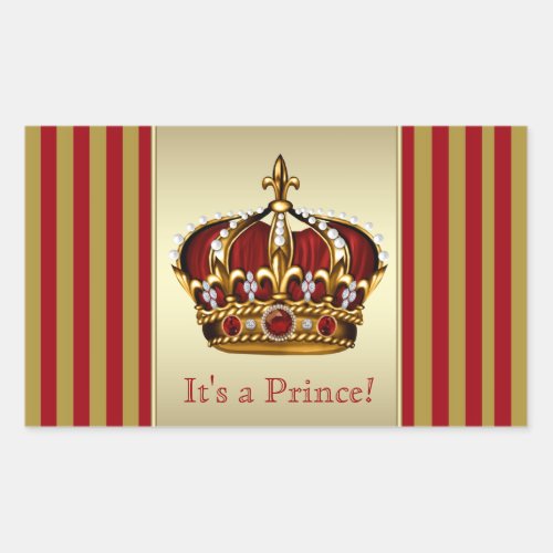 Red and Gold Prince Baby Shower Stickers