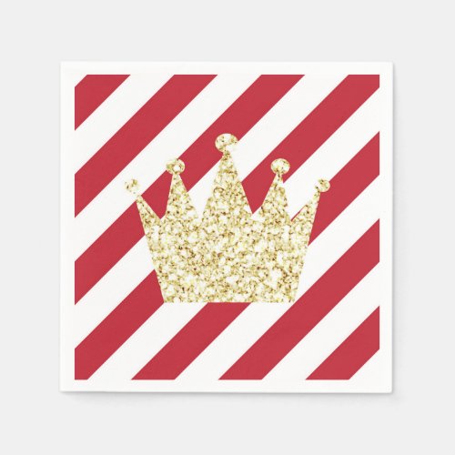 Red and Gold Prince Crown Napkins