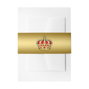 Red and Gold Prince Invitation Belly Band