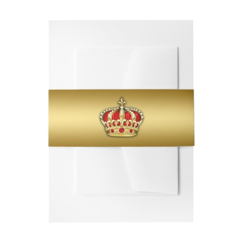 Red and Gold Prince Invitation Belly Band