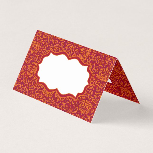 Red and Gold Renaissance Tudor Damask Floral (Front)