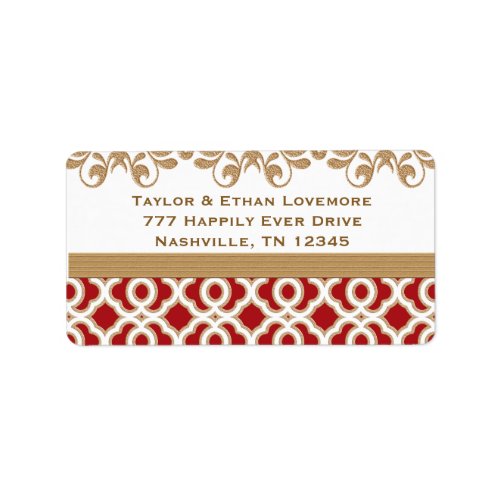 Red and Gold Return Address Labels