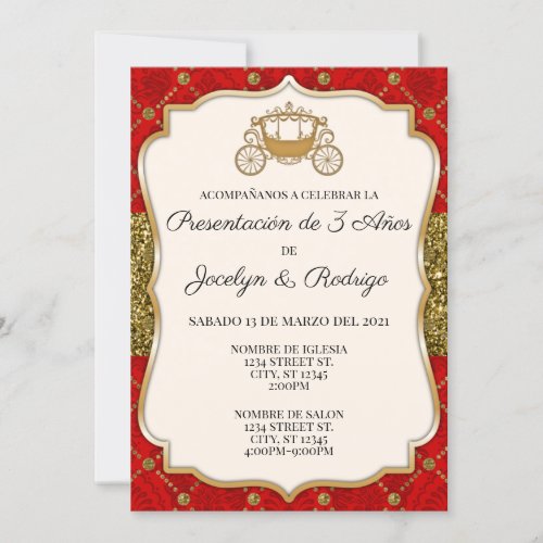 Red and Gold Royal Invitation Card