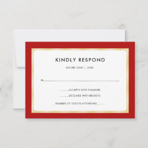 Red and Gold RSVP Card