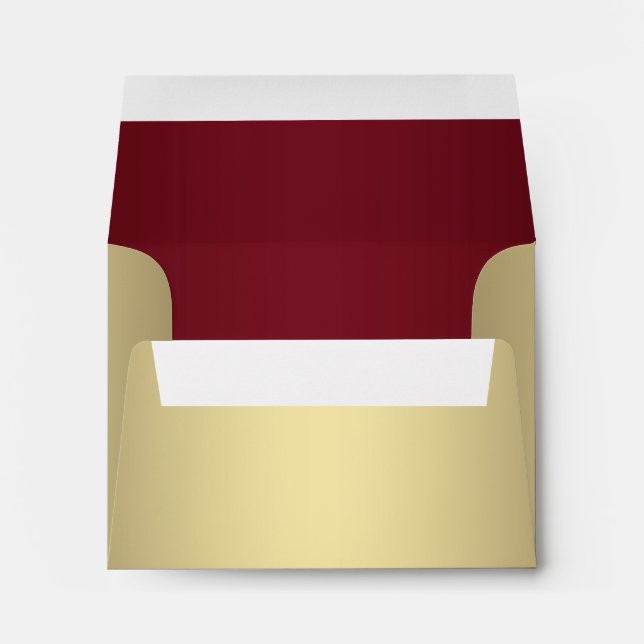 Red and Gold RSVP Envelope (Back (Bottom))