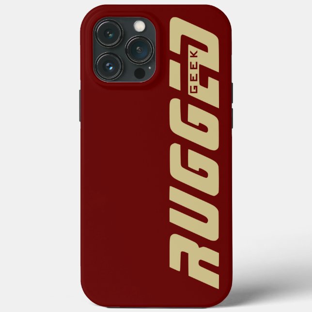 red and gold RUGGED GEEK Case-Mate iPhone Case (Back)