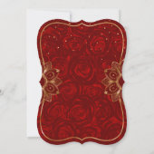 Red and Gold Rustic Ranchera Mexican Quinceanera Invitation (Back)