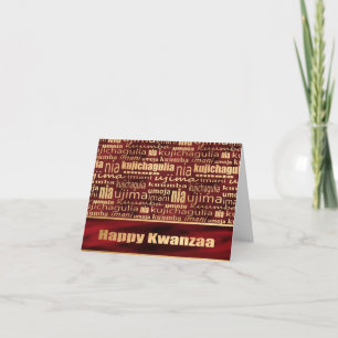 Red and Gold "Seven Principles" Kwanzaa Card