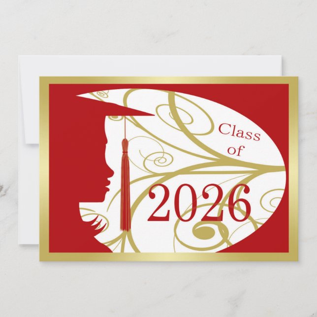 Red and Gold Silhouette 2026 Card (Front)