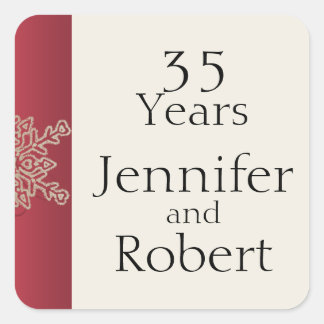 Red and Gold Snowflake Envelope Seal