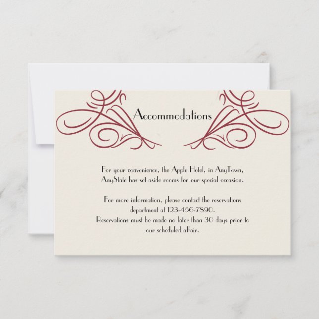 Red and Gold Snowflake Wedding Insert Invitation (Front)
