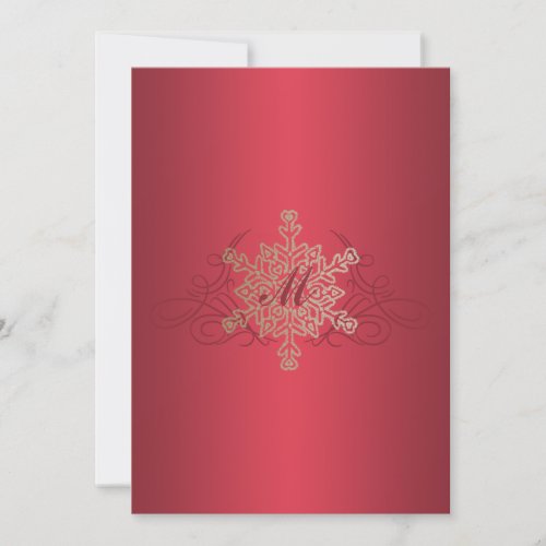 Red and Gold Snowflake Wedding Invitation