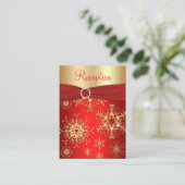 Red and Gold Snowflakes Enclosure Card (Standing Front)