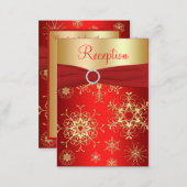 Red and Gold Snowflakes Enclosure Card (Front/Back)