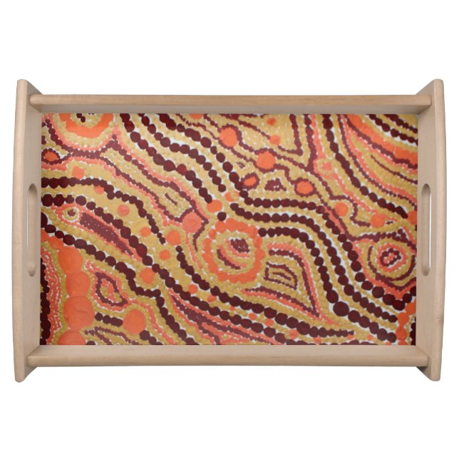 Red and Gold Space Serving Tray (Front)