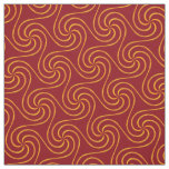 Red and Gold Spirals Christmas Pattern Elegant Fabric