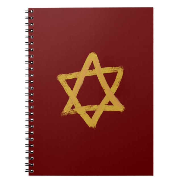 Red and Gold Star of David Notebook (Front)