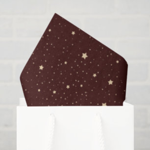 Red and Gold Starry Night Family Name Christmas Tissue Paper