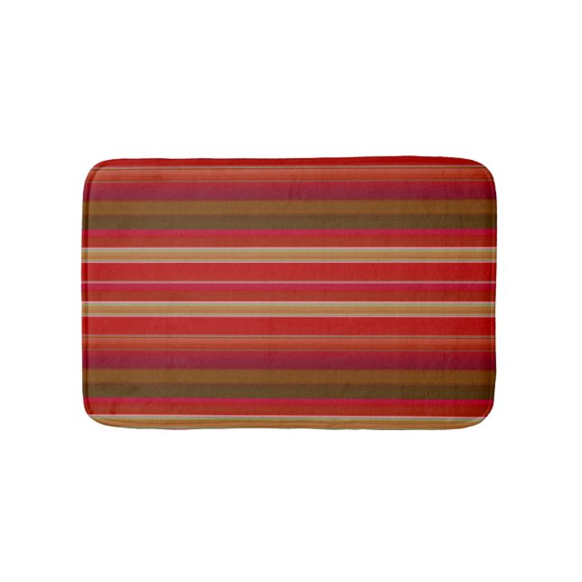 Red and Gold Stripe Bath Mat (Front)
