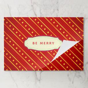 Red and Gold Stripe Christmas Paper Placemat