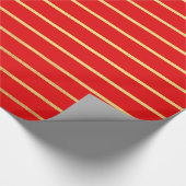 Red and gold stripe wrapping paper (Corner)