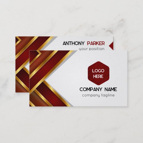 Red And Gold Stripes  Business Card