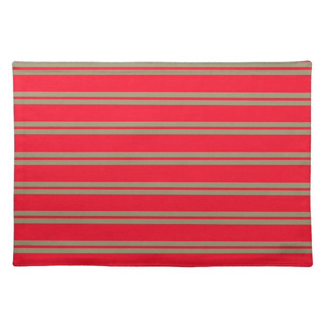 Red and Gold Stripes Cloth Placemat (Front)