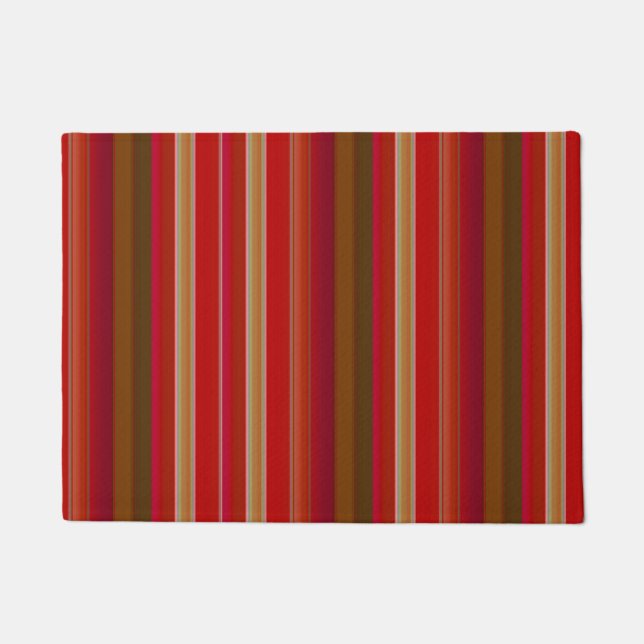 Red and Gold Stripes Doormat (Front)