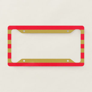 Red and Gold Stripes License Plate Frame