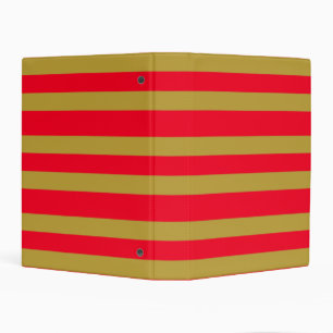 Red and Gold Stripes Mini Binder