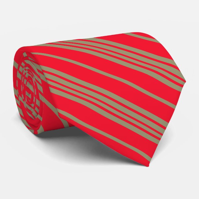 Red and Gold Stripes Neck Tie (Rolled)