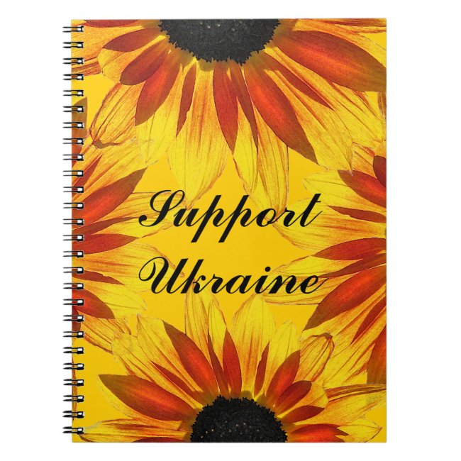 Red and Gold Sunflowers for Ukraine Notebook