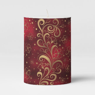 Red And Gold Swirl Candle