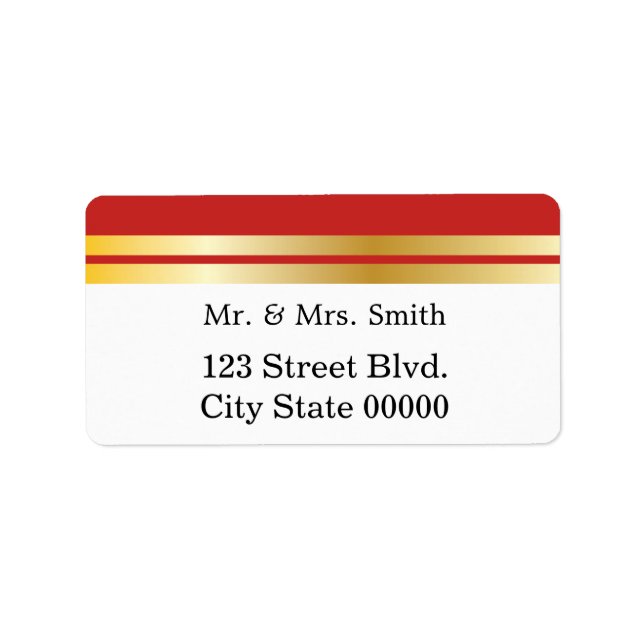 Red and Gold Trim Label (Front)