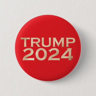 Red and Gold Trump 2024 Button