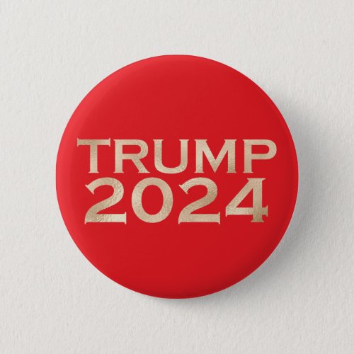 Red and Gold Trump 2024 Button