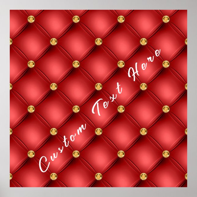 Red and Gold Tuft Poster with Custom Text (Front)