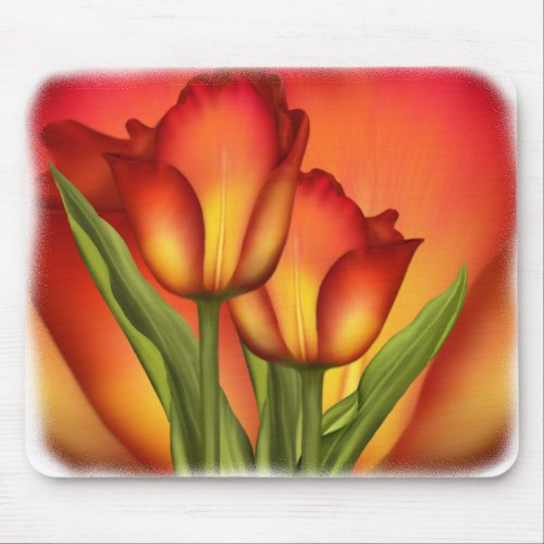 Red and Gold Tulips Mouse Pad