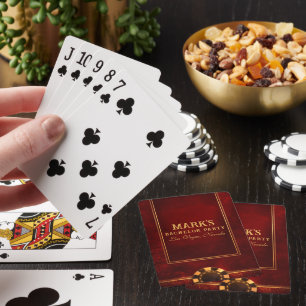 Red And Gold Vegas Casino Bachelor Party Poker Cards
