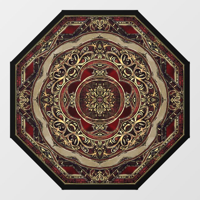 Red and Gold Window Cling (Sheet)