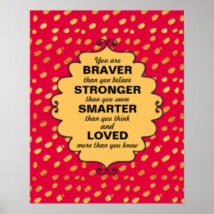 Red and Gold Words of Encouragement Poster