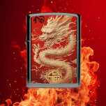 Red And Gold Year Of The Dragon Power Emblem  Zippo Lighter at Zazzle